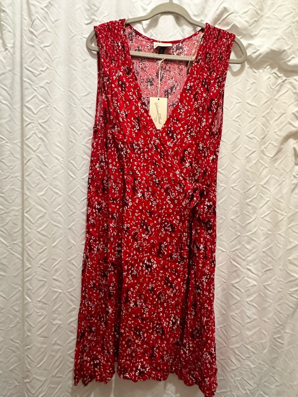 Universal Thread Red Floral Wrap Midi Dress